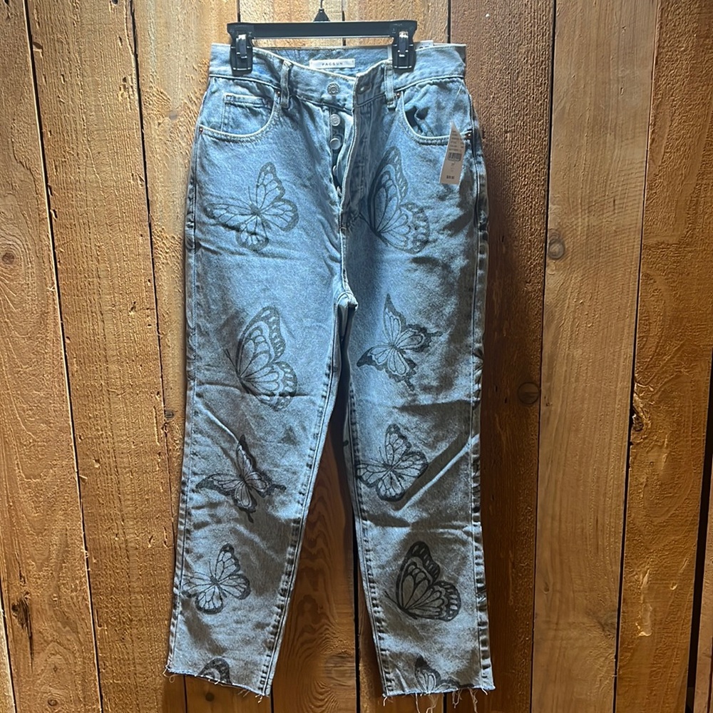 PAC SUN distressed hem butterfly Jean sz 27